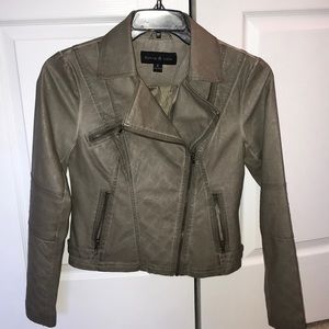 Taupe Leather Jacket